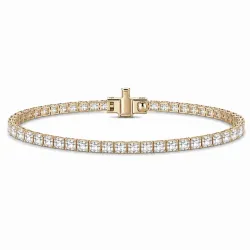 19 cm tennisarmbånd 4,25 ct i 14 karat guld