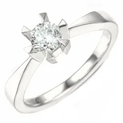 1,00 ct lab grown diamant solitairering i 14 karat hvidguld 1,0 ct