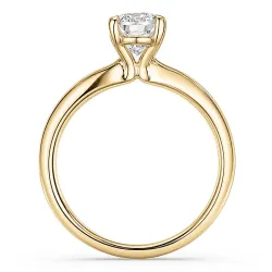oval lab grown diamant solitairering i 14 karat guld 2,0 ct