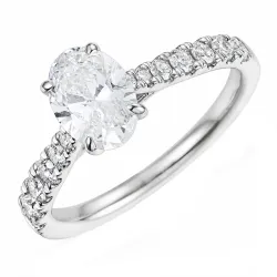 lab grown diamant ring i 14 karat hvidguld 1,0 ct 0,34 ct