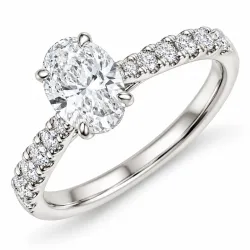 lab grown diamant ring i 14 karat hvidguld 1,0 ct 0,34 ct