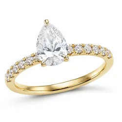 lab grown diamant guld ring i 14 karat guld 1,0 ct 0,26 ct