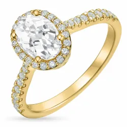 oval lab grown diamant ring i 14 karat guld 1,0 ct 0,33 ct