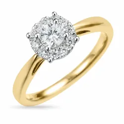 lab grown diamant ring i 14 karat guld.- og hvidguld 0,30 ct 0,22 ct
