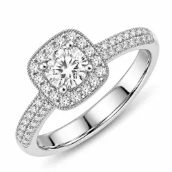 lab grown diamant ring i 14 karat hvidguld 0,52 ct 0,49 ct