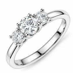 lab grown diamant ring i 14 karat hvidguld 0,30 ct 0,20 ct