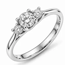 lab grown diamant ring i 14 karat hvidguld 0,30 ct 0,10 ct