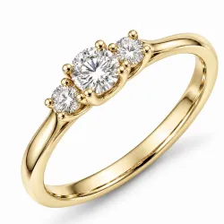 lab grown diamant ring i 14 karat guld 0,25 ct 0,16 ct