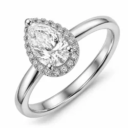 lab grown diamant ring i 14 karat hvidguld 0,70 ct 0,10 ct
