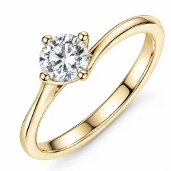 lab grown diamant solitairering i 14 karat guld 0,50 ct