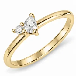lab grown diamant ring i 14 karat guld 0,12 ct 0,04 ct