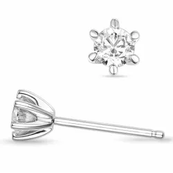 2 x 0,30 ct lab grown diamant solitaireørestikker i 14 karat hvidguld med lab grown diamant 
