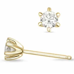 2 x 0,40 ct lab grown diamant solitaireørestikker i 14 karat guld med lab grown diamant 