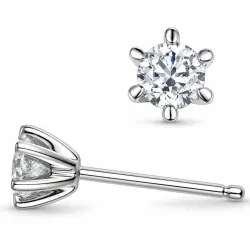 2 x 0,40 ct lab grown diamant solitaireørestikker i 14 karat hvidguld med lab grown diamant 