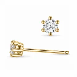 2 x 0,10 ct lab grown diamant solitaireørestikker i 14 karat guld med lab grown diamant 