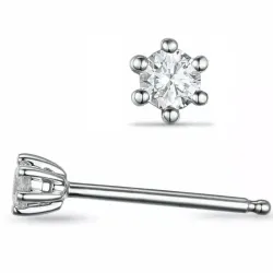 2 x 0,30 ct lab grown diamant solitaireørestikker i 14 karat hvidguld med lab grown diamant 