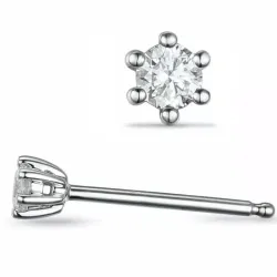 2 x 0,40 ct lab grown diamant solitaireørestikker i 14 karat hvidguld med lab grown diamant