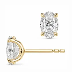 2 x 0,40 ct lab grown diamant solitaireørestikker i 14 karat guld med lab grown diamant (CVD) 