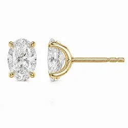2 x 0,40 ct lab grown diamant solitaireørestikker i 14 karat guld med lab grown diamant (CVD) 