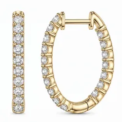 creoler i 14 karat guld med lab grown diamant (CVD) 