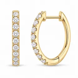 15 mm creoler i 14 karat guld med lab grown diamant 