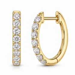 14 mm creoler i 14 karat guld med lab grown diamant 