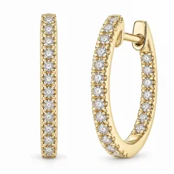 15 mm creoler i 14 karat guld med lab grown diamant 