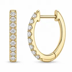 13 mm creoler i 14 karat guld med lab grown diamant 