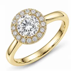 lab grown diamant ring i 14 karat guld 1,0 ct 0,21 ct
