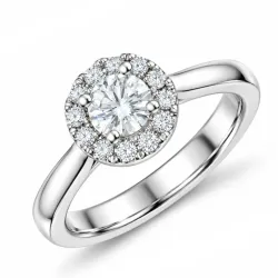 lab grown diamant ring i 14 karat hvidguld 0,50 ct 0,23 ct