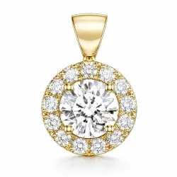 lab grown diamant vedhæng i 14 karat guld 0,50 ct 0,23 ct