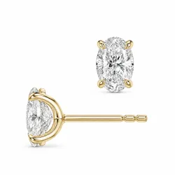 2 x 0,30 ct lab grown diamant solitaireørestikker i 14 karat guld med lab grown diamant (CVD) 