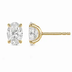 2 x 0,30 ct lab grown diamant solitaireørestikker i 14 karat guld med lab grown diamant (CVD) 