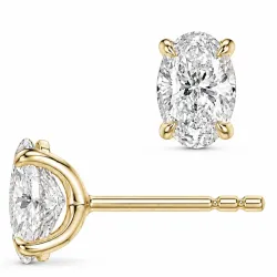 2 x 0,50 ct lab grown diamant solitaireørestikker i 14 karat guld med lab grown diamant (CVD) 