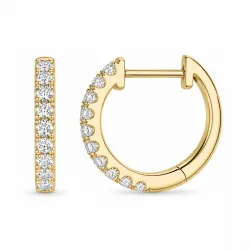 14 mm creoler i 14 karat guld med lab grown diamant 