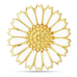 14 mm marguerit broche i forgyldt sølv - Marie