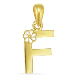 bogstav F vedhæng i forgyldt sølv