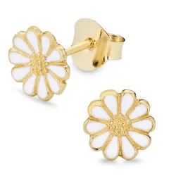 marguerit øreringe i forgyldt sølv - Maggie