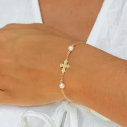 dagmarkors lab grown diamant armbånd i forgyldt sølv