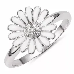 11 mm marguerit zirkon ring i sølv - Matilda