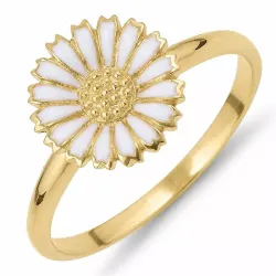 12 mm marguerit ring i forgyldt sølv