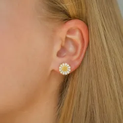 11 - 12 MM marguerit ørestikker i forgyldt sølv - Marie