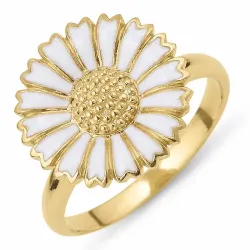 15 mm marguerit ring i forgyldt sølv - Marie