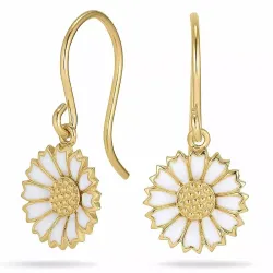 11 - 12 MM marguerit øreringe i forgyldt sølv - Marie