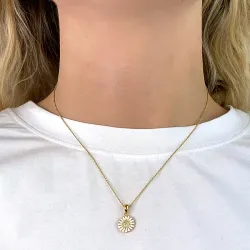 11 mm marguerit vedhæng i forgyldt sølv - Matilda