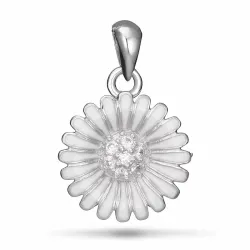 14 mm marguerit vedhæng i rhodineret sølv - Matilda