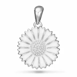 15 mm marguerit vedhæng i rhodineret sølv - Marie