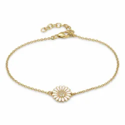 11 mm marguerit zirkon armbånd i forgyldt sølv med margueritvedhæng i forgyldt sølv - Matilda