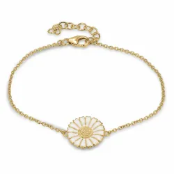 14 mm marguerit armbånd i forgyldt sølv - Marie