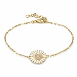 14 mm marguerit zirkon armbånd i forgyldt sølv - Matilda